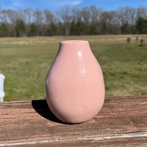 Pink Ceramic Bud Vase - Minimalist Rounded Design
